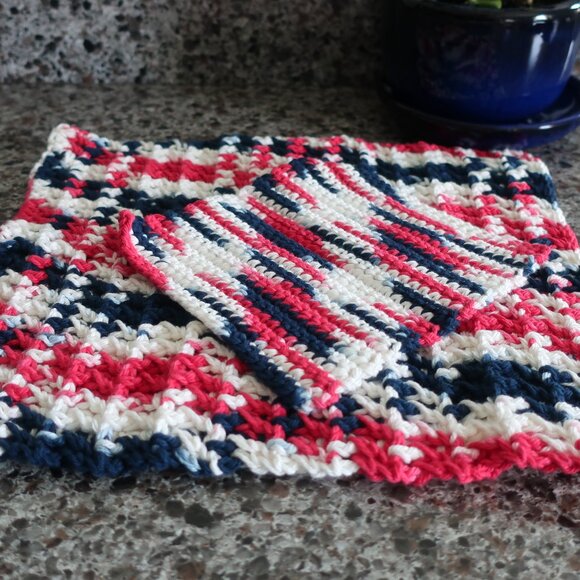 Multicolored Crochet Dish Drying Mats 100% Cotton Kitchen - Picture 6 of 10